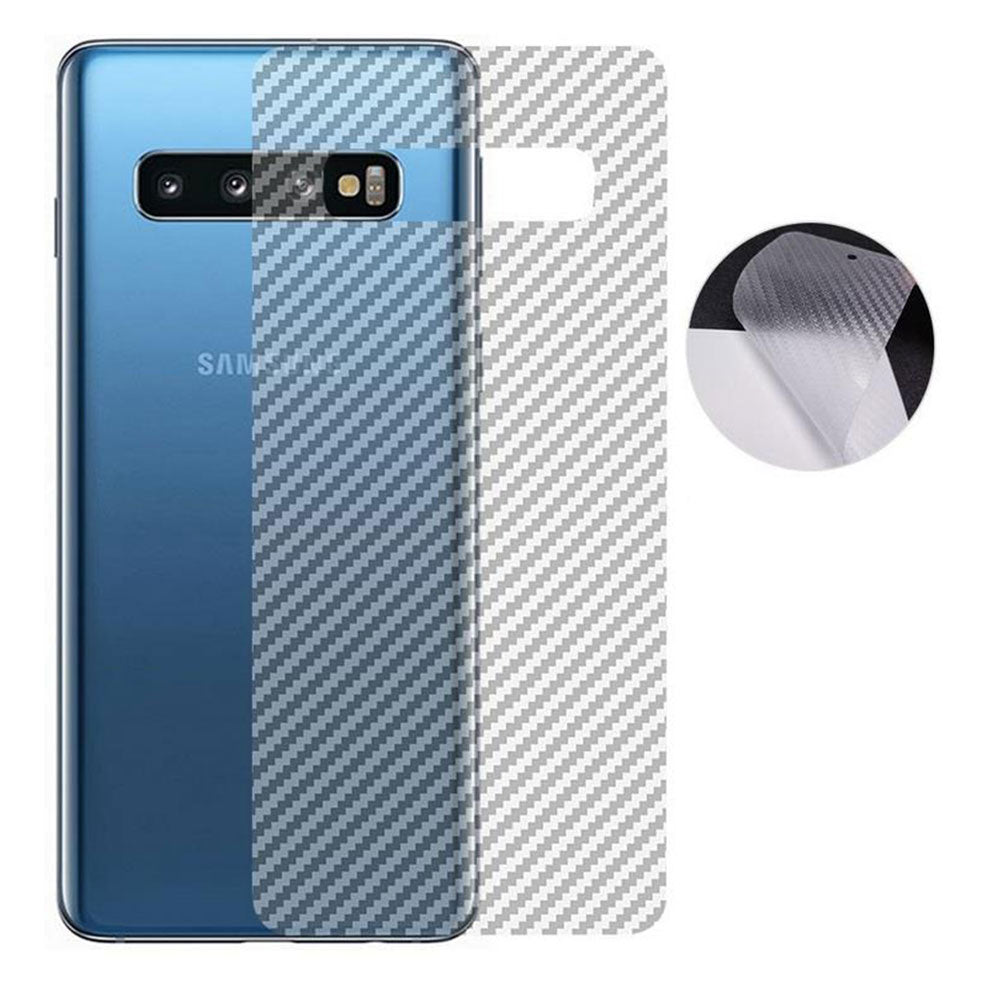 Pack of UV Glue Full Screen Protector Tempered Glass + Carbon Back Sticker and Camera Lens Protection for Samsung S10