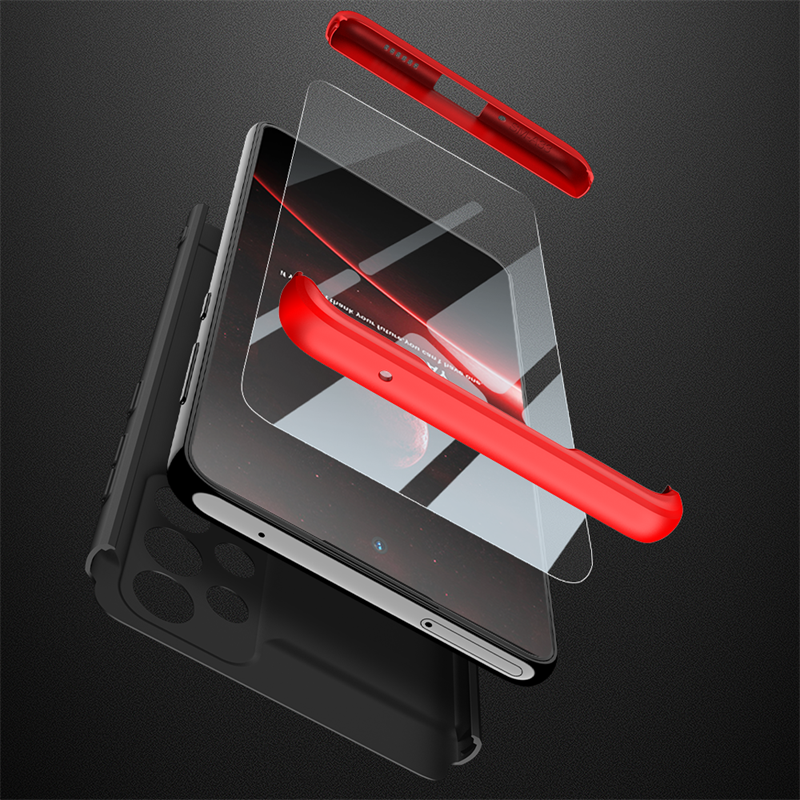 LEEKA Samsung A33 5G Full 3in1 Cover 360º Shockproof Armour Hard Matte PC Case