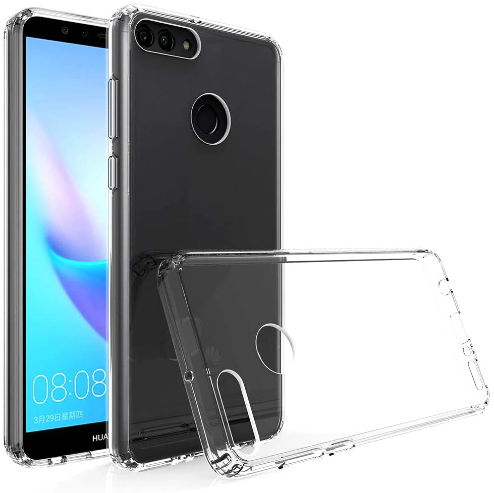 AntiShock Clear Back Cover Soft Silicone TPU Bumper case for Huawei Y9 2018