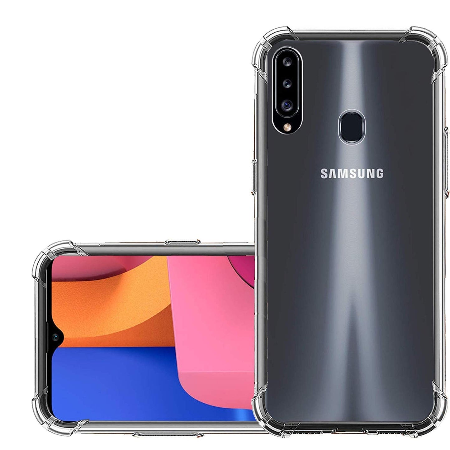 AntiShock Clear Back Cover Soft Silicone TPU Bumper case for Samsung A20s