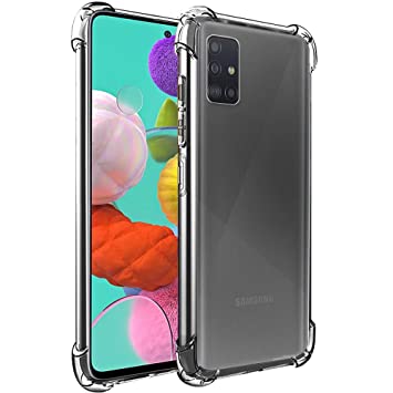 AntiShock Clear Back Cover Soft Silicone TPU Bumper case for Samsung A71