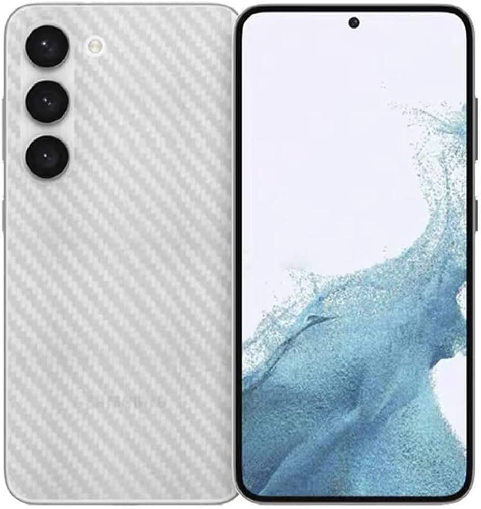 Pack of UV Glue Full Screen Protector Tempered Glass + Carbon Back Sticker and Camera Lens Protection for Samsung S23 Plus