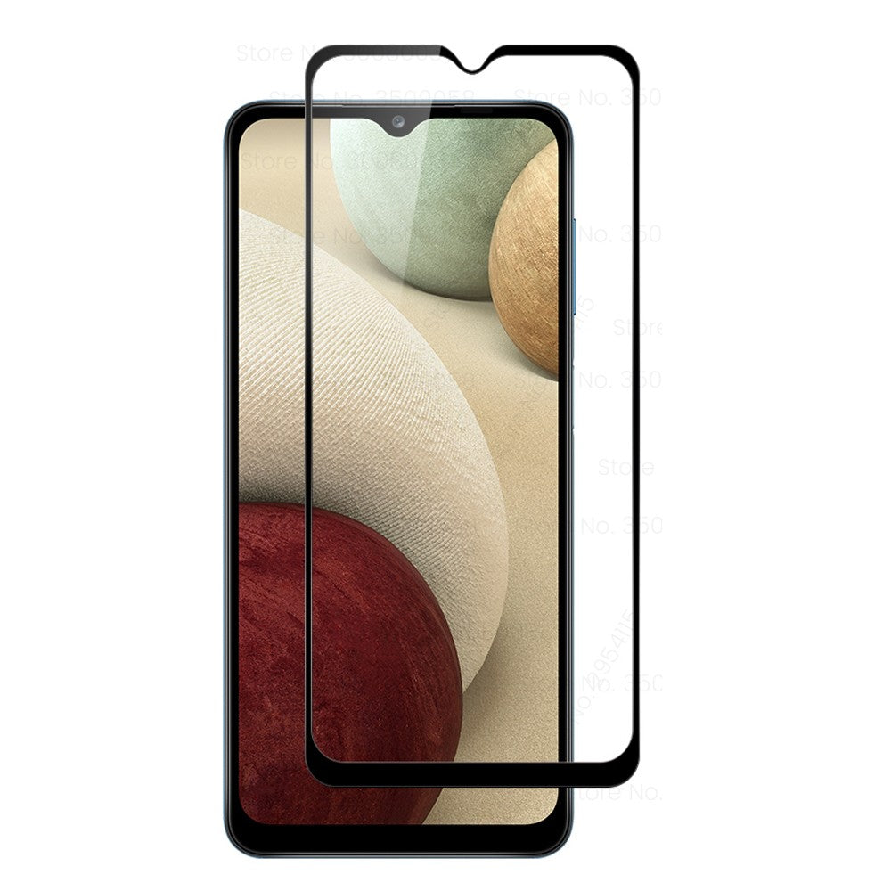 Combo Pack of Tempered Glass Screen Protector, Carbon Fiber Back Sticker, Camera lens Clear Glass Bundel for Samsung Galaxy A12 5G