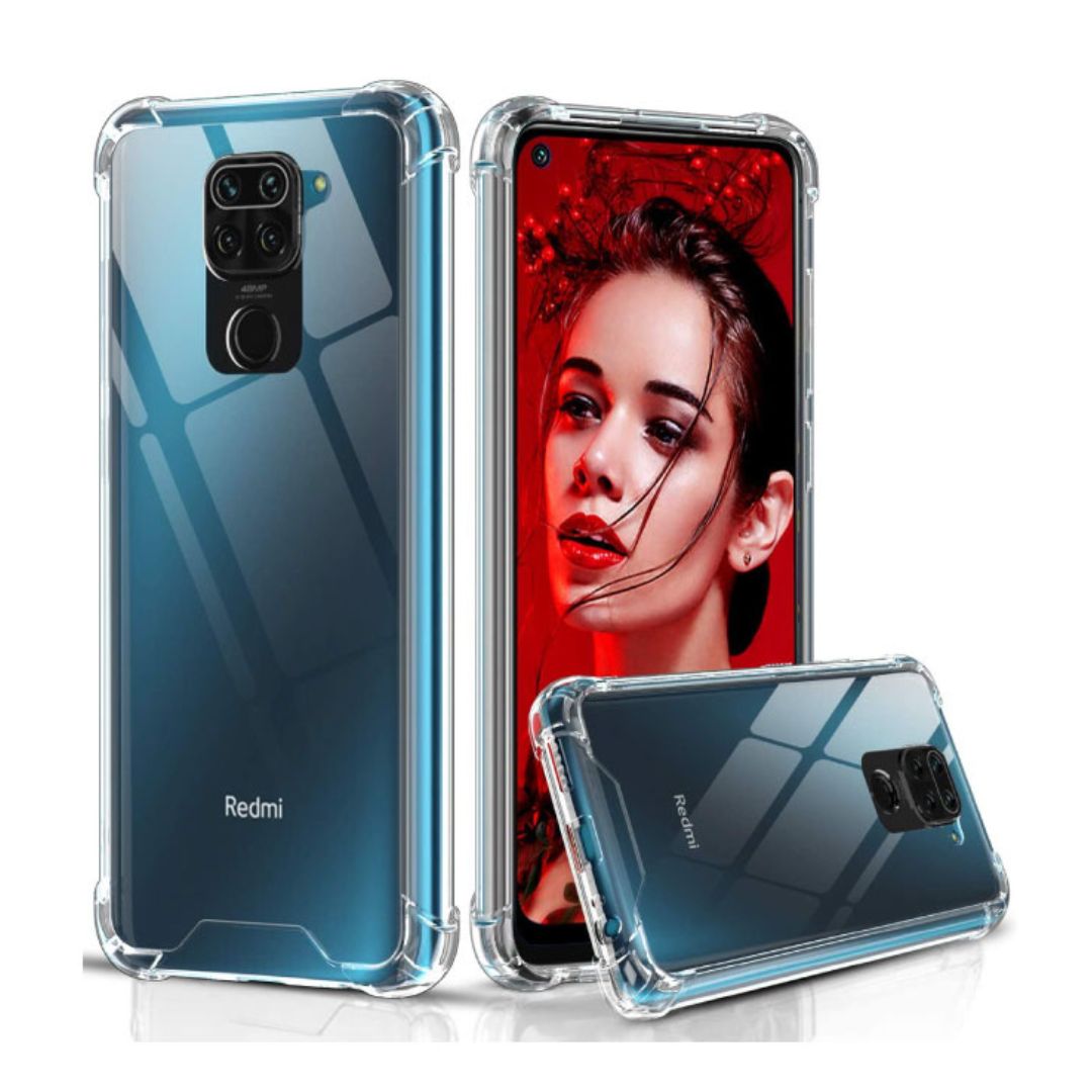 AntiShock Clear Back Cover Soft Silicone TPU Bumper case for Redmi Note 9