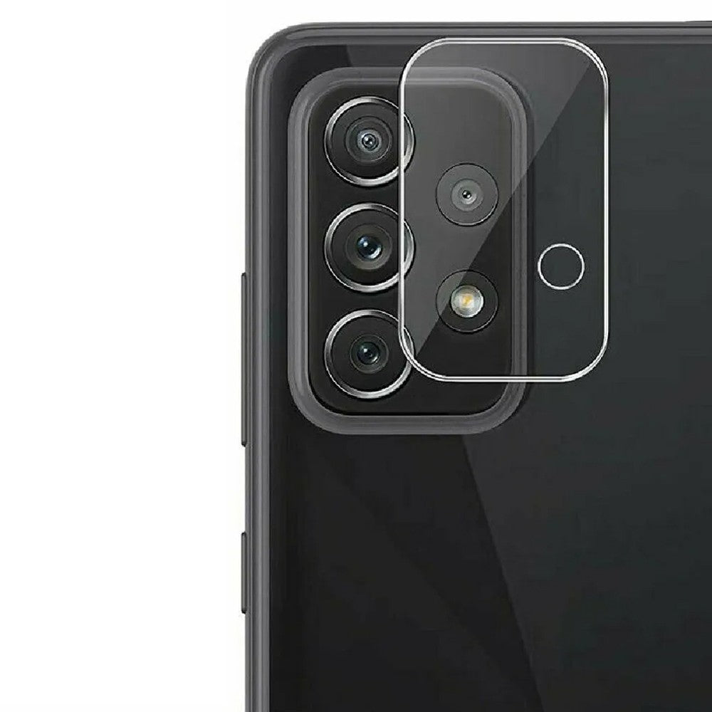 Combo Pack of Tempered Glass Screen Protector, Carbon Fiber Back Sticker, Camera lens Clear Glass Bundel for Samsung A72 4G