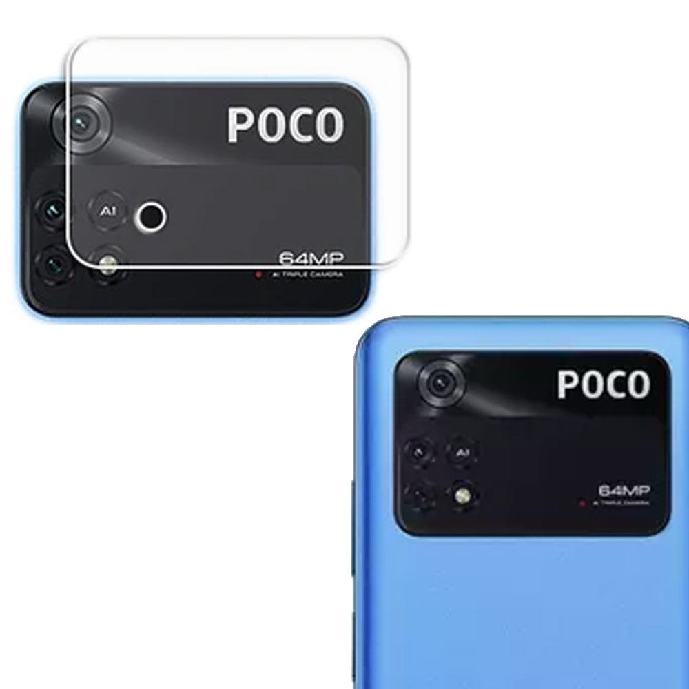 Combo Pack of Tempered Glass Screen Protector, Carbon Fiber Back Sticker, Camera lens Clear Glass Bundel for Mi POCO M4 Pro