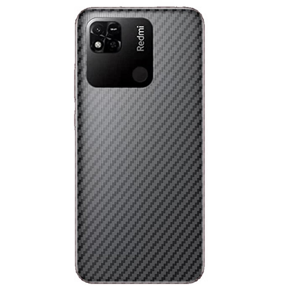 Combo Pack of Tempered Glass Screen Protector, Carbon Fiber Back Sticker, Camera lens Clear Glass Bundel for Redmi 10A