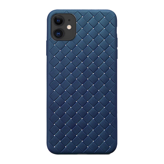 iPhone 11 Cross Grid Weaving Pattern Design Silicone Case back Cover