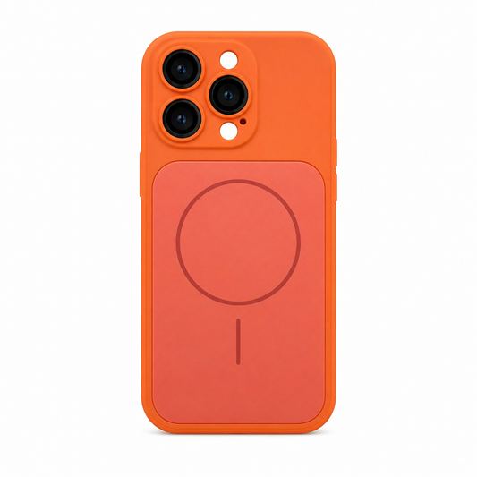 iPhone 14 Pro Orange Back Case - Slim Fit Protective Silicone Phone Cover