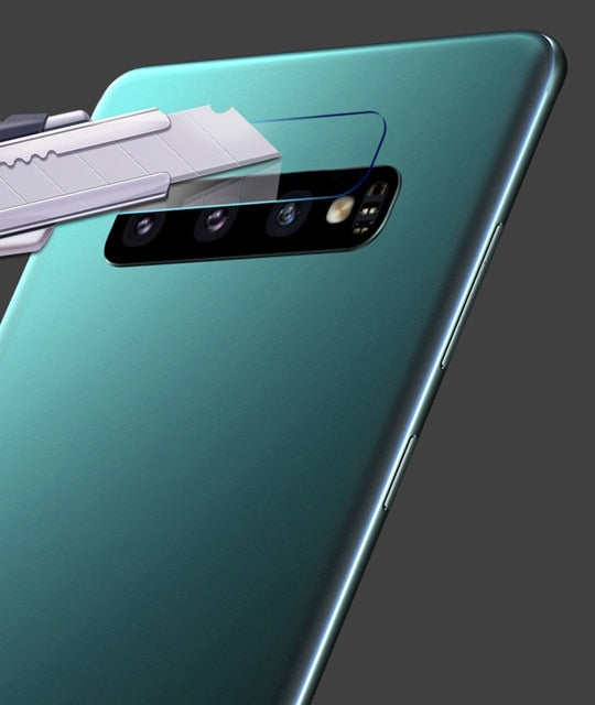 Pack of UV Glue Full Screen Protector Tempered Glass + Carbon Back Sticker and Camera Lens Protection for Samsung S10