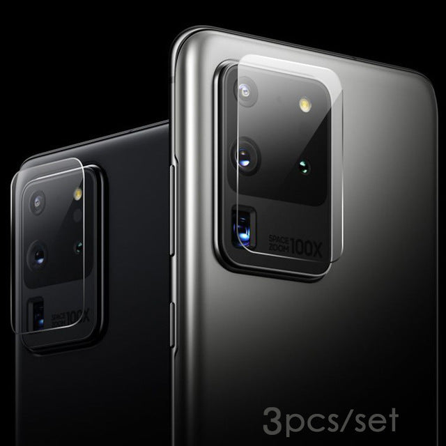 Pack of UV Glue Full Screen Protector Tempered Glass + Carbon Back Sticker and Camera Lens Protection for Samsung S20 Ultra