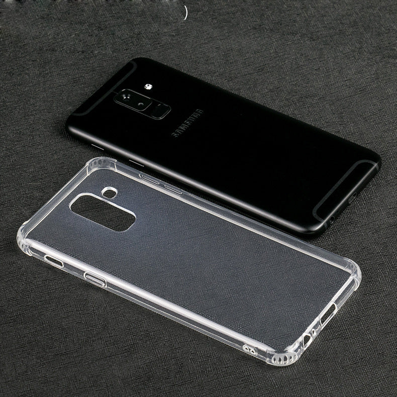 AntiShock Clear Back Cover Soft Silicone TPU Bumper case for Samsung A6 Plus
