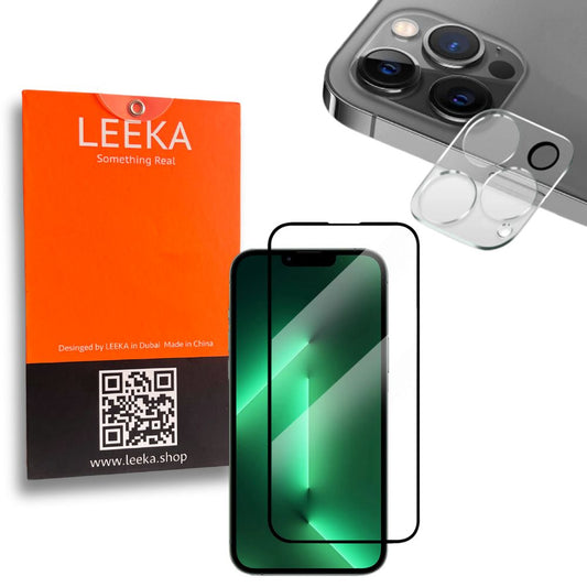 LEEKA Apple iPhone 13 Pro Max Supreme Quality HD Tempered Glass & Camera Lens Glass Screen Protector