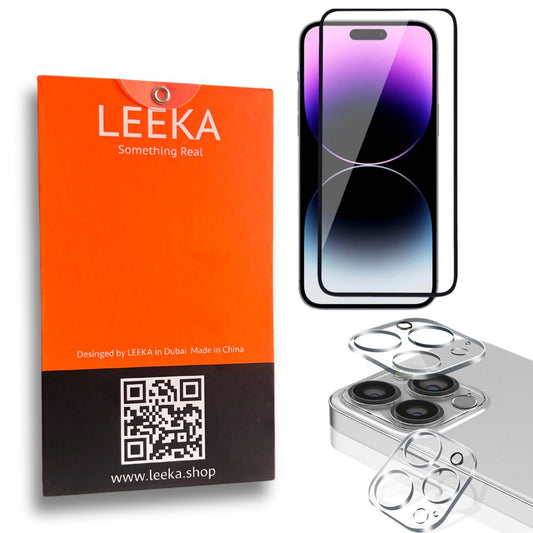 LEEKA Apple iPhone 14 Pro Max Supreme Quality HD Tempered Glass & Camera Lens Glass Screen Protector