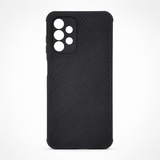Samsung A04s Carbon Fiber texture Hard Rubber armour back cover shock-porof case