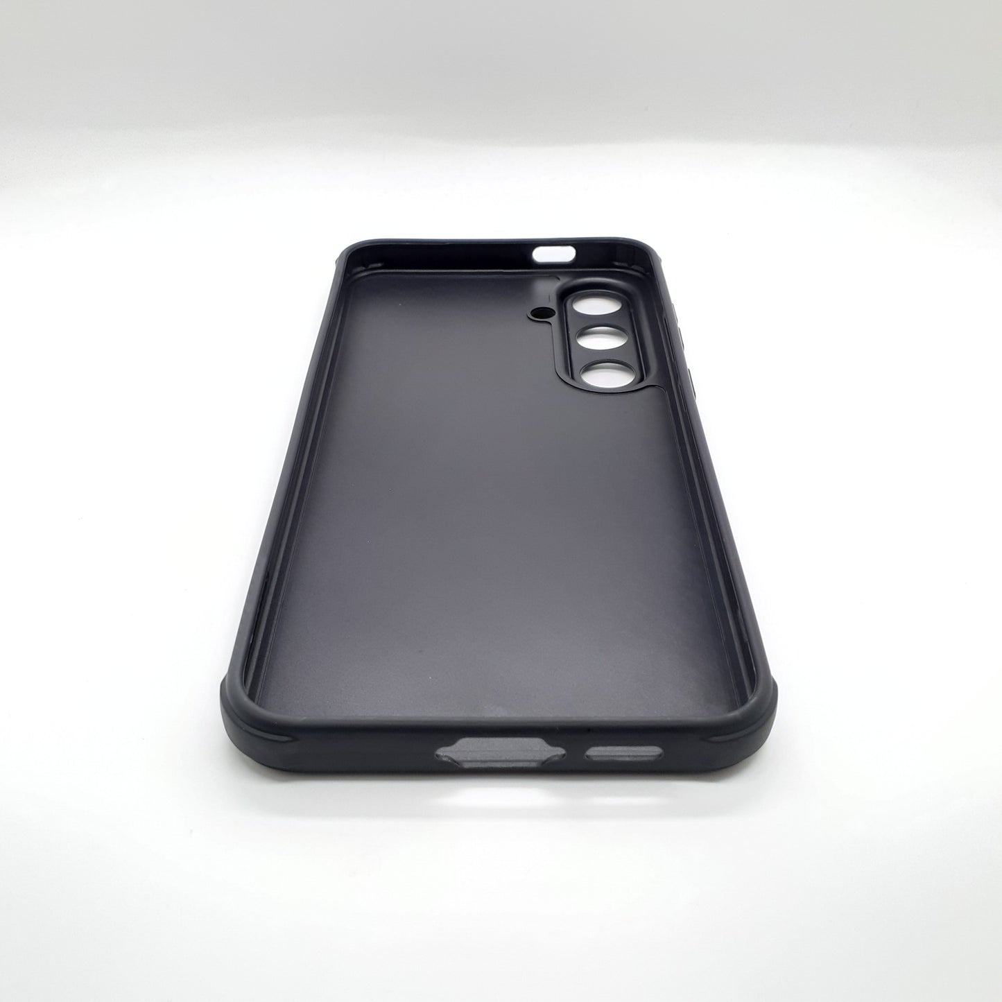 Samsung S24 FE Carbon Fiber texture Hard Rubber armour back cover shock-porof case