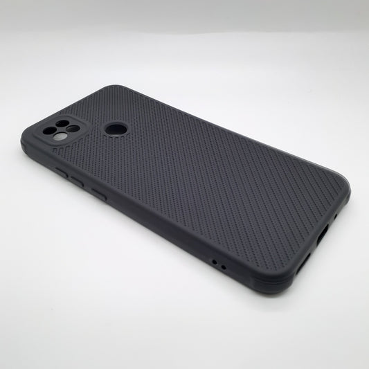 Redmi 9C Carbon Fiber texture Hard Rubber armour back cover shock-porof case