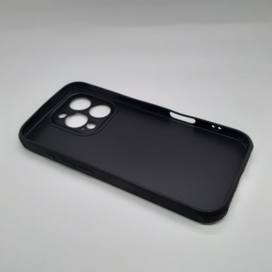 iPhone 16 Pro Carbon Fiber texture Hard Rubber armour back cover shock-porof case