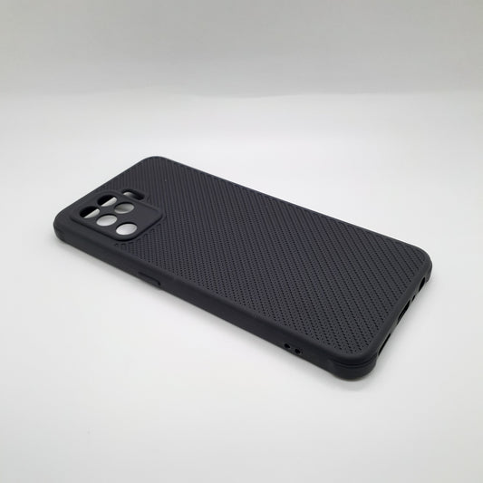 OPPO F19 Pro Carbon Fiber texture Hard Rubber armour back cover shock-porof case