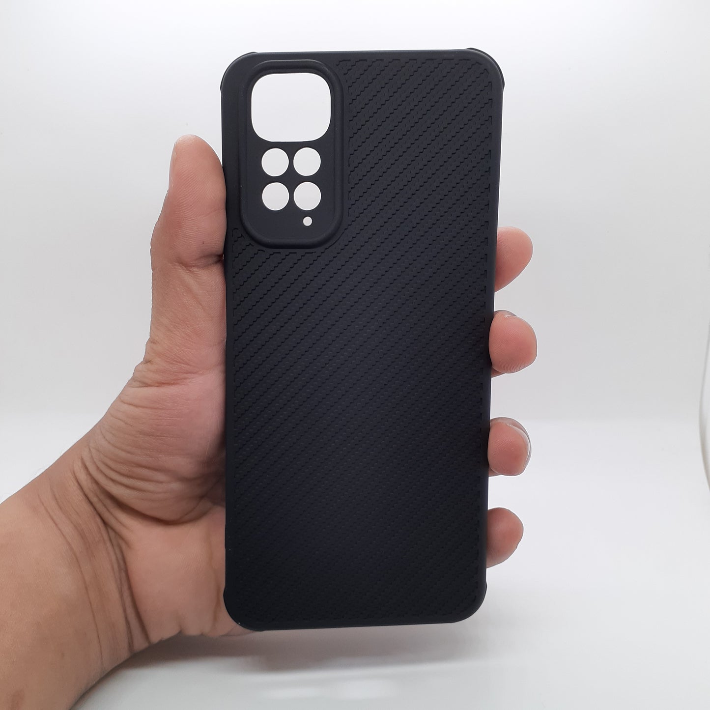 Redmi Note 11 Carbon Fiber texture Hard Rubber armour back cover shock-porof case