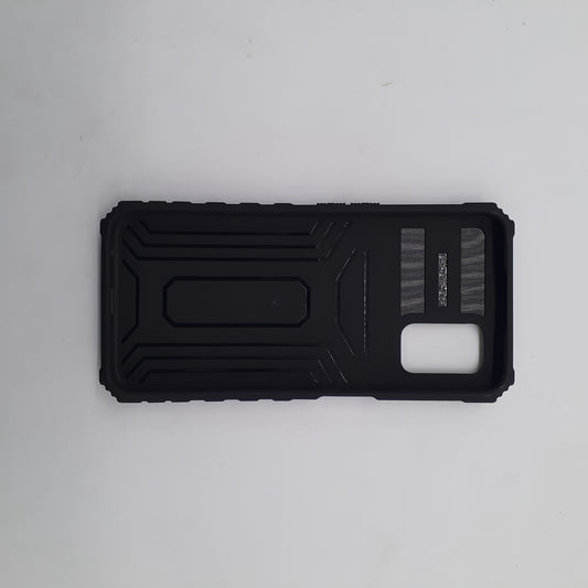 OPPO A92 Shockproof Case with Camera Slide Cover and Built-in Kickstand, Heavy Duty Protection, Anti-Scratch, Full Body Cover