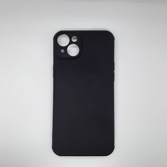 iPhone 14 Plus Carbon Fiber texture Hard Rubber armour back cover shock-porof case
