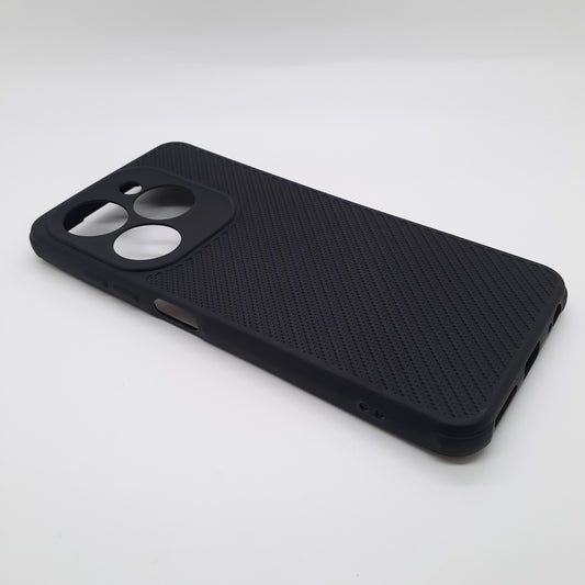 infinix Smart 8 Carbon Fiber texture Hard Rubber armour back cover shock-porof case