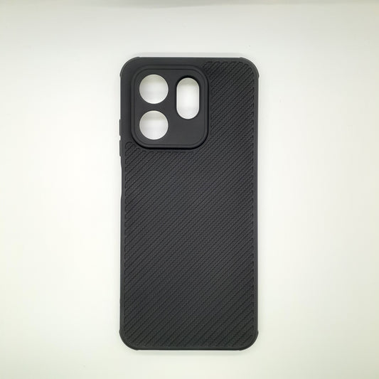 infinix Smart 9 Carbon Fiber texture Hard Rubber armour back cover shock-porof case