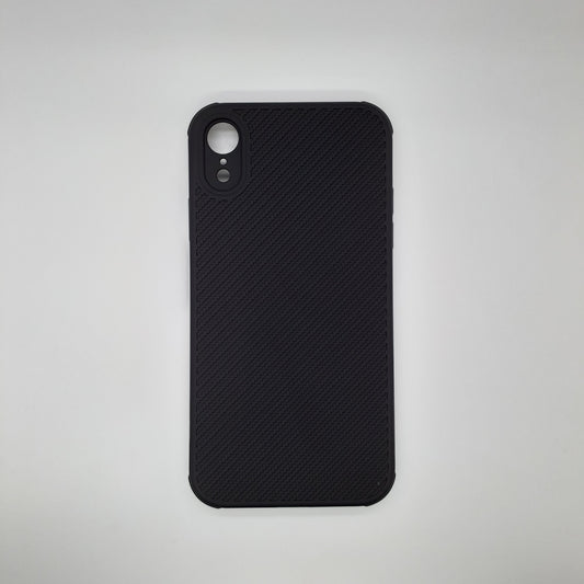 iPhone XR Carbon Fiber texture Hard Rubber armour back cover shock-porof case