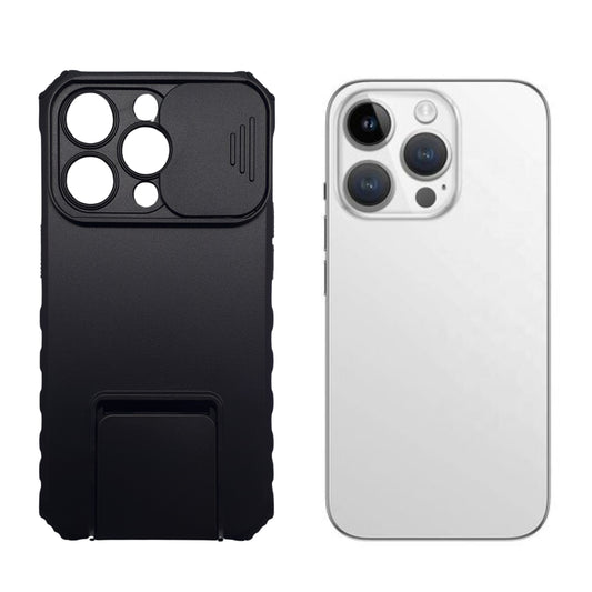 iPhone 14 Pro Heavy Duty Protective Case with Integrated Kickstand and Sliding Camera Lens Cover for Ultimate Screen and Camera Protection