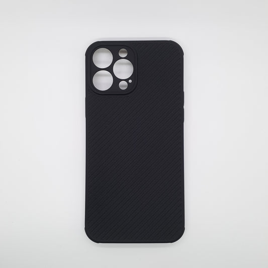 iPhone 13 Pro Max Carbon Fiber texture Hard Rubber armour back cover shock-porof case