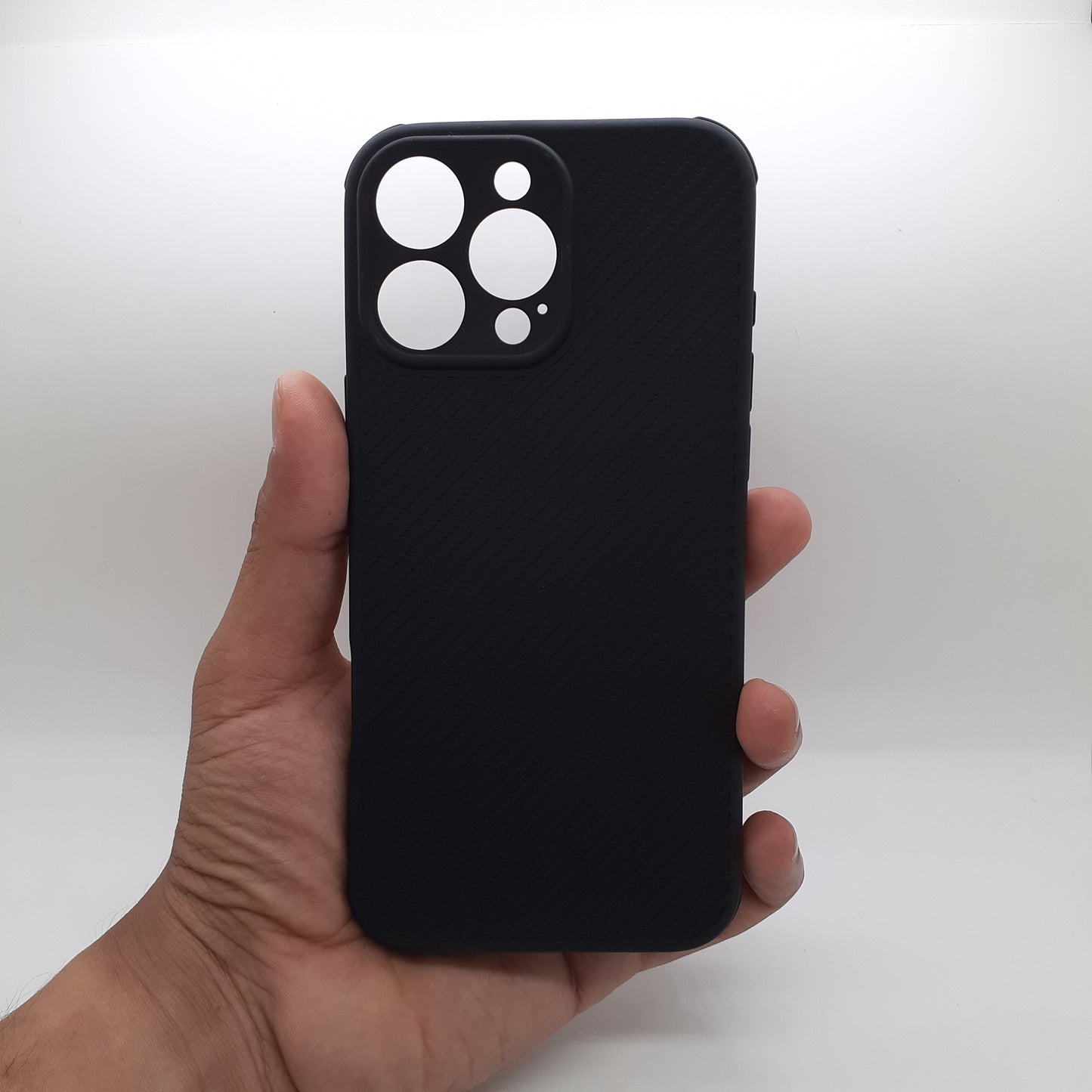 Samsung A03 Carbon Fiber texture Hard Rubber armour back cover shock-porof case