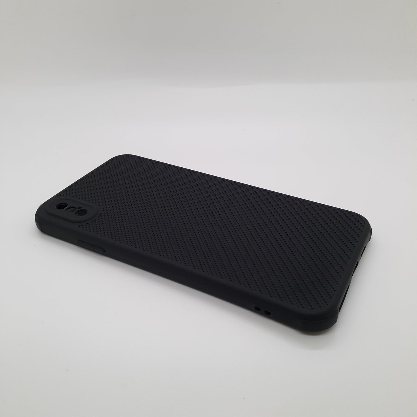 iPhone Xs Max Carbon Fiber texture Hard Rubber armour back cover shock-porof case