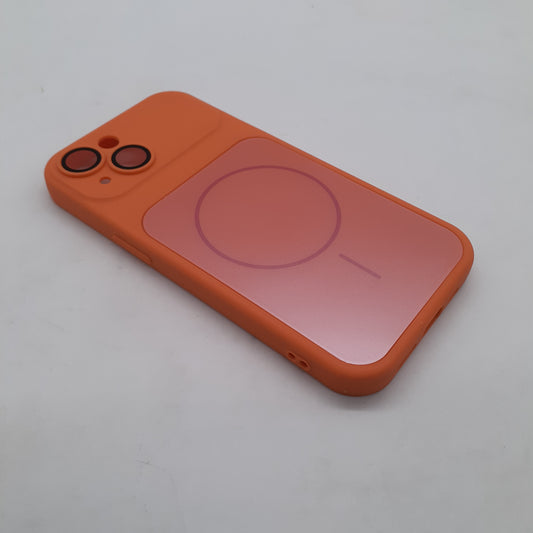 iPhone 15 Orange Back Case - Slim Fit Protective Silicone Shockproof Phone Cover