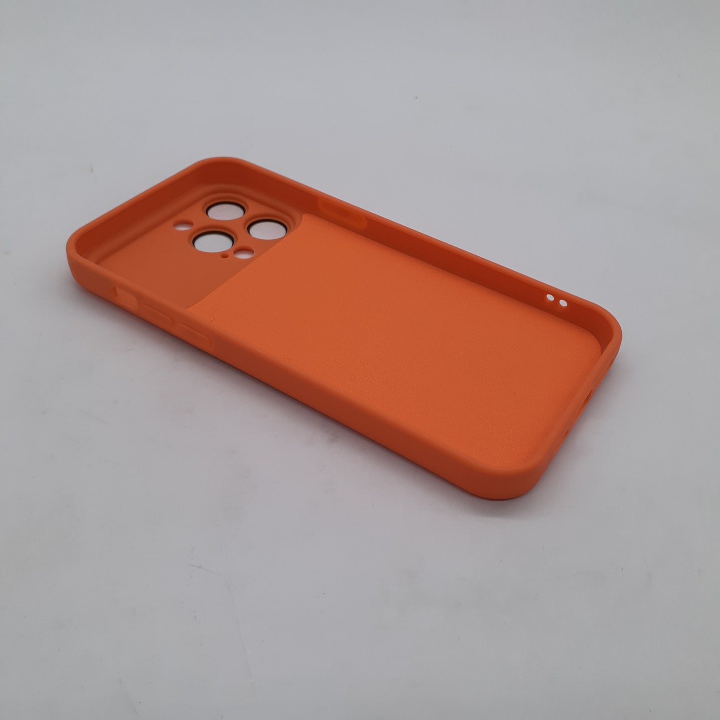 iPhone 14 Pro Max Case Orange - Slim Fit Protective Silicone Shockproof Back Cover