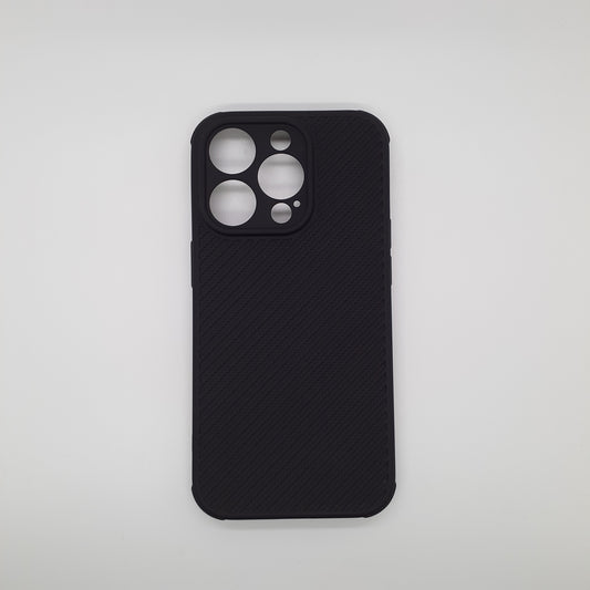 iPhone 14 Pro Carbon Fiber texture Hard Rubber armour back cover shock-porof case