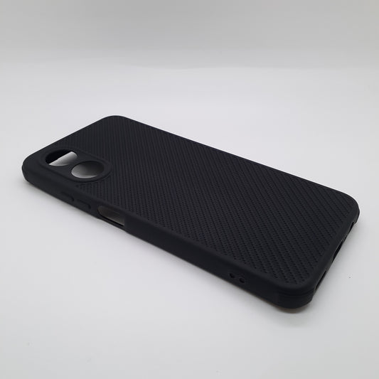 OPPO A17 Carbon Fiber texture Hard Rubber armour back cover shock-porof case