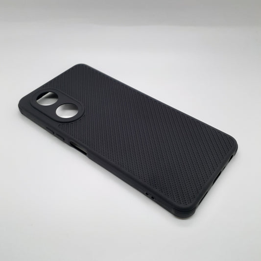OPPO A58 Carbon Fiber texture Hard Rubber armour back cover shock-porof case