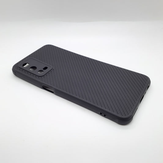 OPPO A55 Carbon Fiber texture Hard Rubber armour back cover shock-porof case