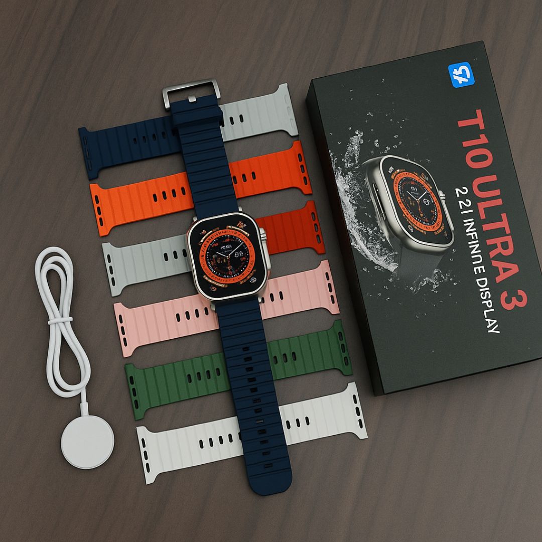 T10 Ultra 3 Smart Watch Bluetooth Calling Fitness Tracker Heart Rate SpO2 Monitor IP67 Waterproof Compatible with Android iOS