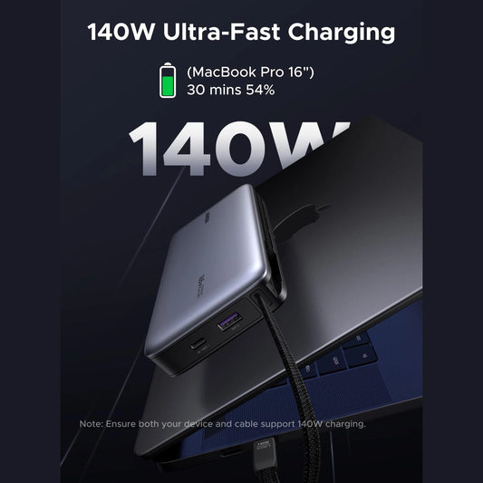 UGREEN 25000mAh 165W Built-in Dual USB-C Cable Power Bank – Model PB552 – Portable Fast Charging Battery Pack for Smartphones, Tablets, Laptops and USB-Powered Devices