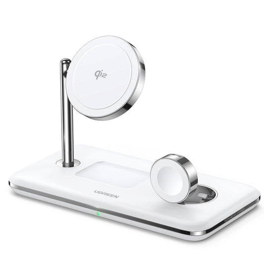 UGREEN 3-in-1 Qi2 Magnetic Wireless Charger (Phone, AirPods, Apple Watch) – Model CD278 – Fast Magnetic Charging Pad or Station for Compatible iPhone, AirPods and Qi-Enabled Devices