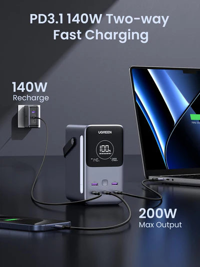 UGREEN 48000mAh 300W Fast Charging Power Bank Station with Smart Digital Display – Model PB770 – Portable Fast Charging Battery Pack for Smartphones, Tablets, Laptops and USB-Powered Devices