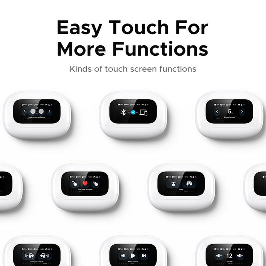 UGREEN S6 ClipBuds Magic Smart Touch Display Control True Wireless Earbuds White – Model WS208 – Clear Audio Accessory for Music, Calls, Gaming, Streaming, Travel and Everyday Listening