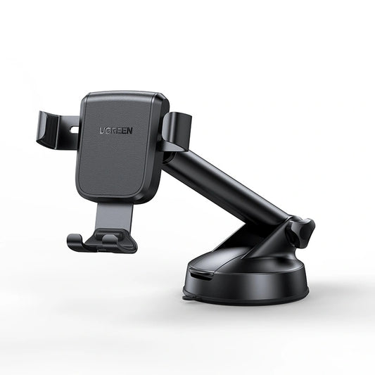 UGREEN Gravity Phone Holder with Suction Cup (Black) – Model LP200 – Adjustable Hands-Free Stand or Mount for Phone, Tablet, Laptop, Desk, Car, Home and Office Use