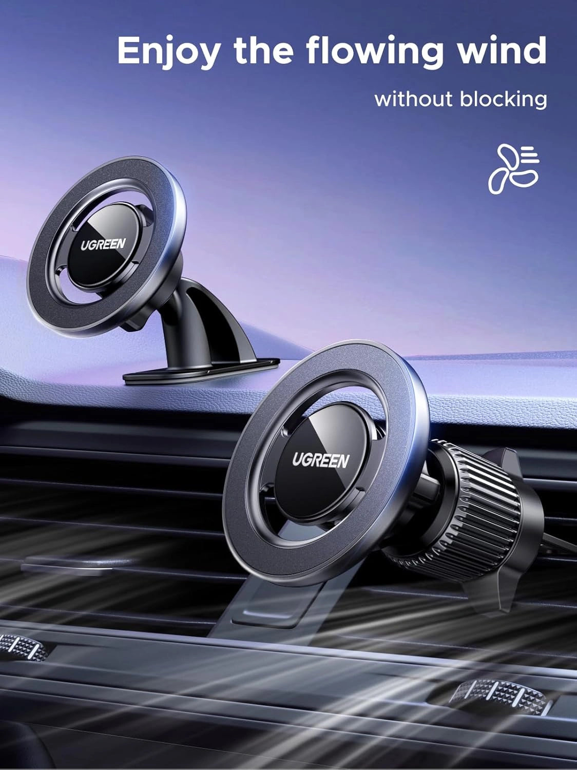 UGREEN L Vents & Dashboard Universa Car Phone Mount (Set) – Model LP986 – Premium UGREEN Digital Accessory for Reliable Home, Office, Travel and Everyday Technology Use