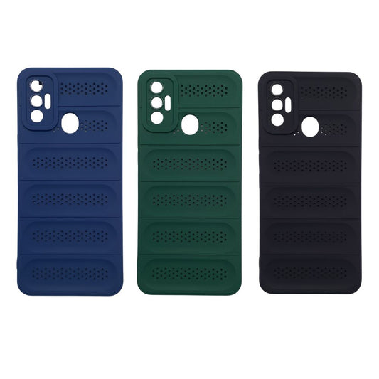 Tecno Spark 7 Heat Dissipation Design Strong TPU Material Phone Case Protective Cover Black