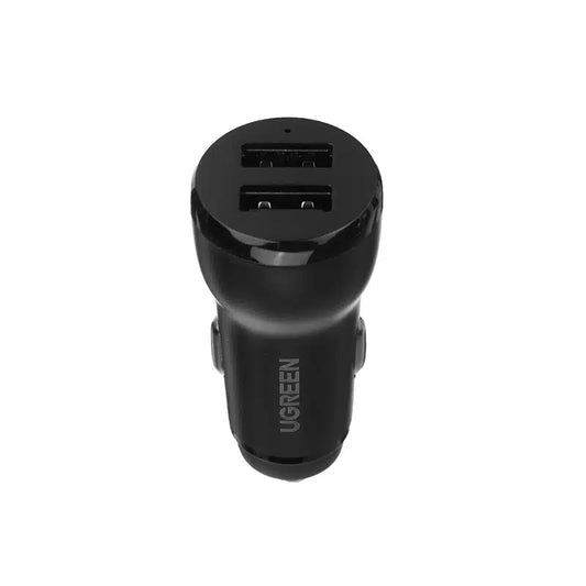 UGREEN 15W Dual USB Port Car Charger - Black – Model CD215 – Compact In-Car Fast Charging Power Adapter for Smartphones, Tablets and USB Devices
