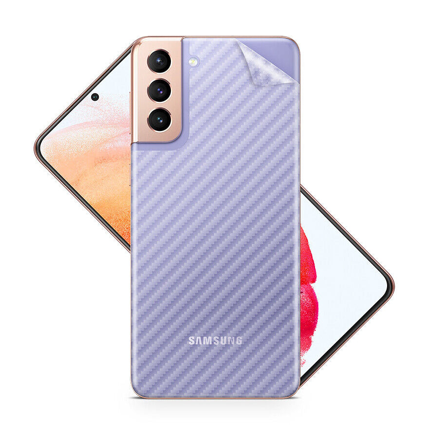 Pack of UV Glue Full Screen Protector Tempered Glass + Carbon Back Sticker and Camera Lens Protection for Samsung S21 Plus