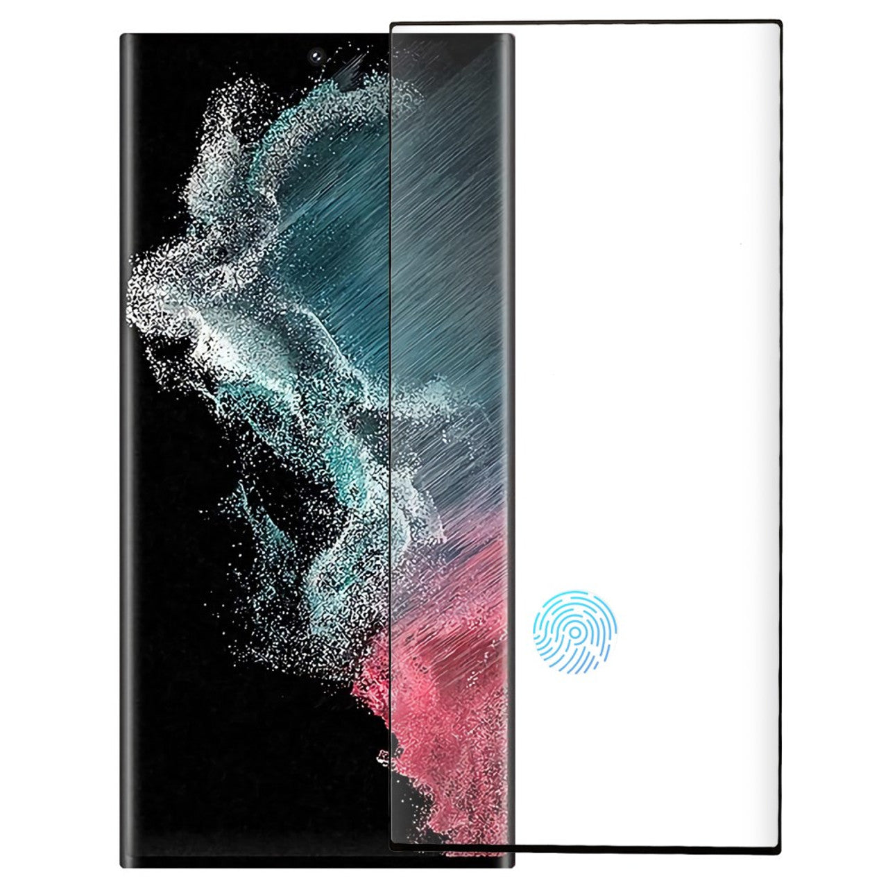 Pack of UV Glue Full Screen Protector Tempered Glass + Carbon Back Sticker and Camera Lens Protection for Samsung S23 Ultra